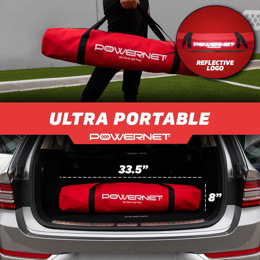 PowerNet Portable Lacrosse Goal | Quick and Easy 2 Minute Setup No Tools Required | Perfect for Practice or Scrimmages | Bow Style Frame | Bag Included