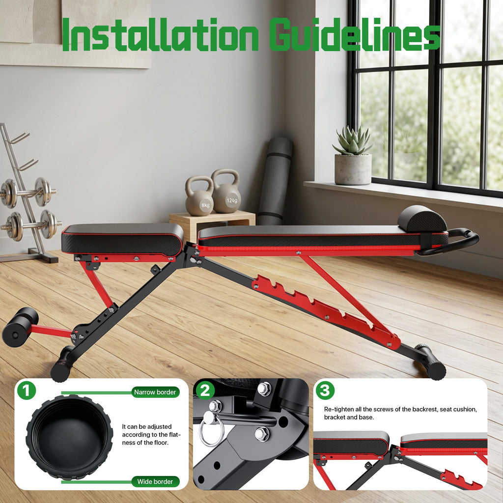 Adjustable Weight Bench for Home Gym, 14-in-1 Foldable Workout Bench