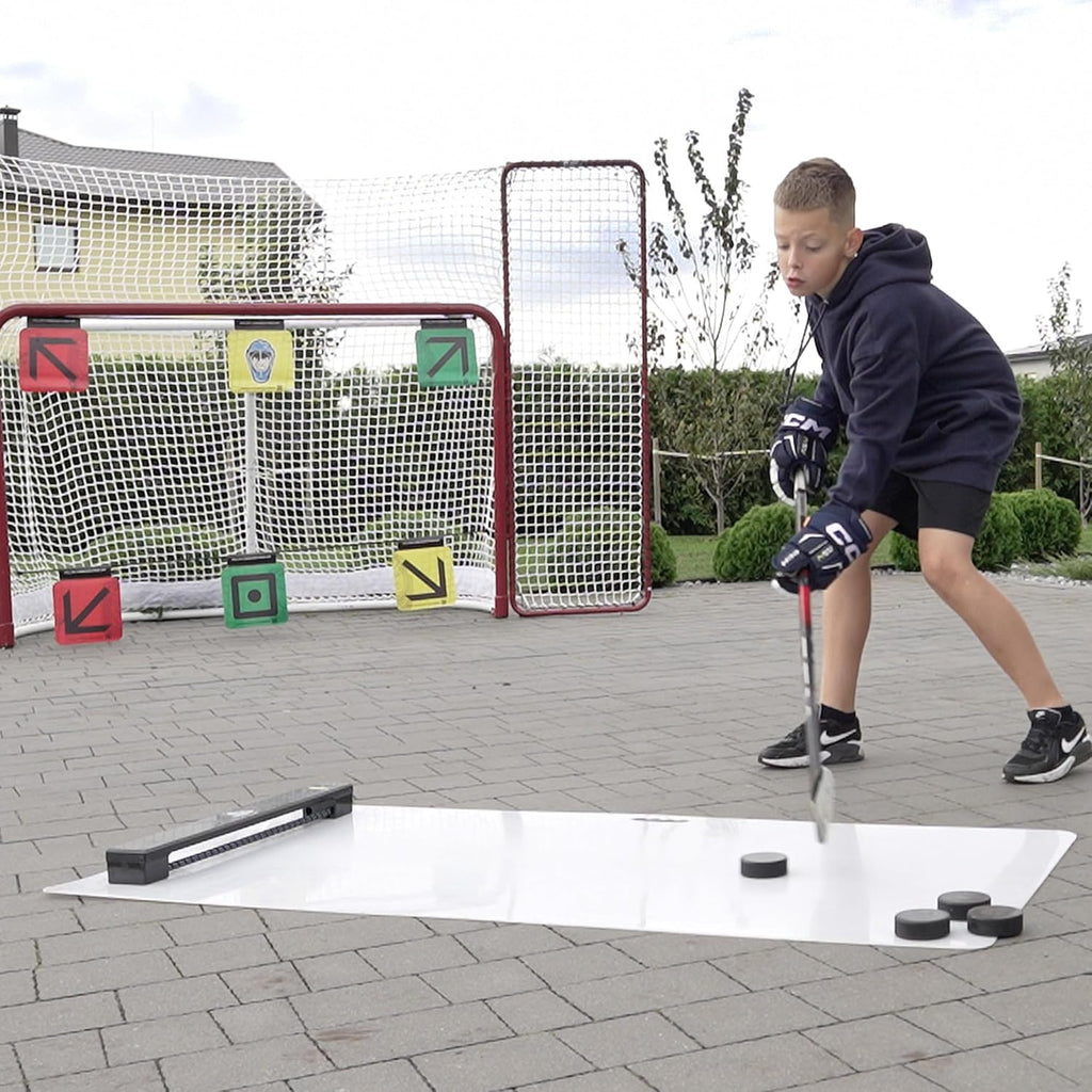Hockey Revolution Shoot Pad - Hockey Sports Training Aid for Shooting, Passing and Stick handling - Hockey Skills Training Practice Surface 30"x 60" - Reel Ice Feeling Roll Board