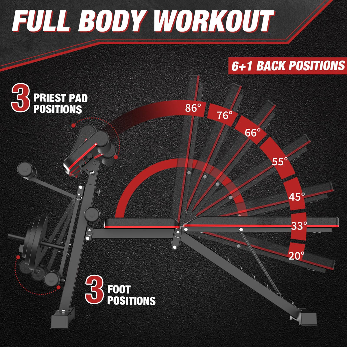 Weight Bench Set, 880LBS Adjustable Bench Press Set with Leg Extension and Barbell Rack, Safety Bar Catches, Fasting Foldable Workout Benches for Home and Gym
