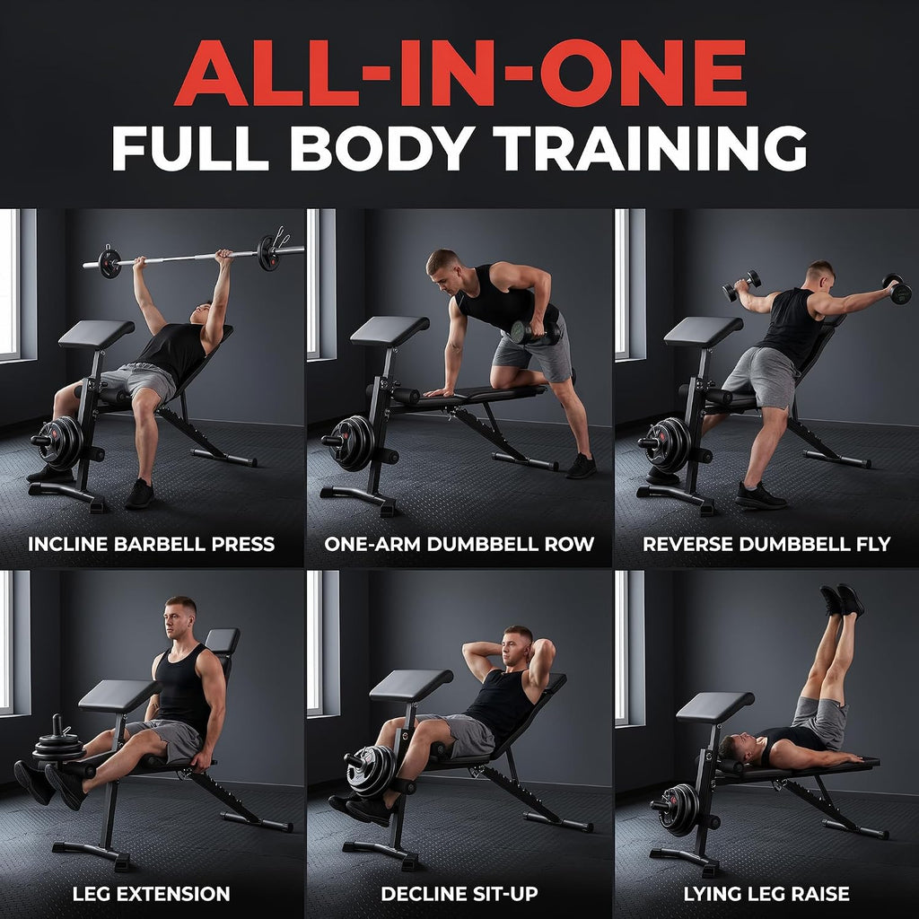 ANCHEER Adjustable Weight Bench for Home Gym
