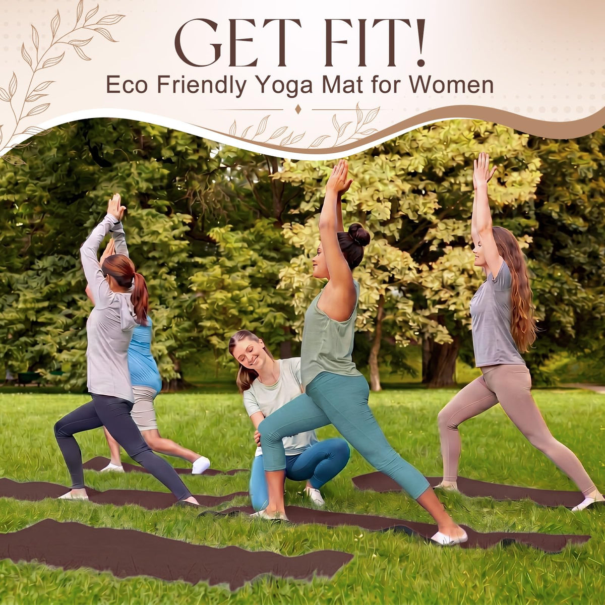Funtery 3 mm Thin Yoga Mats Bulk, 68 x 24 in
