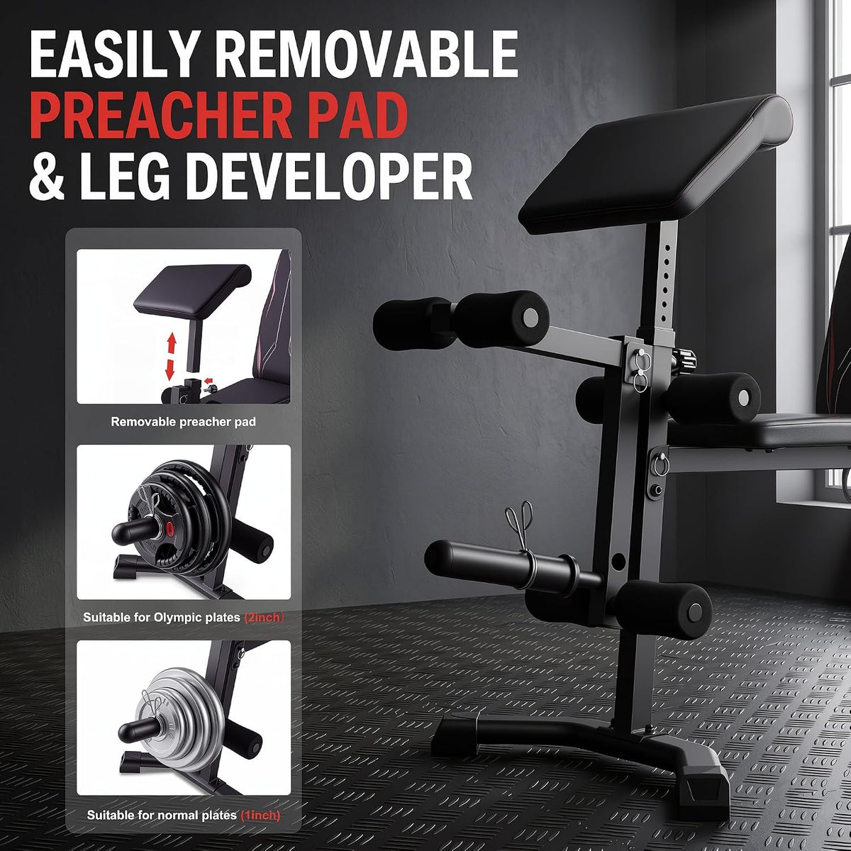 ANCHEER Adjustable Weight Bench for Home Gym
