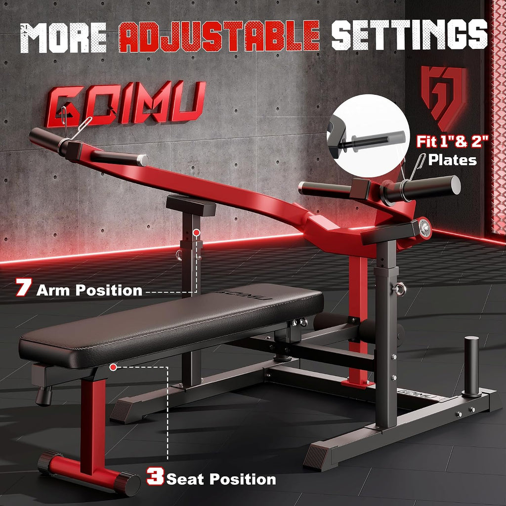 Chest Press Machine, GOIMU Z1-PRO Weight Bench Press Machine with Independent Arms, Adjustable Flat Incline Bench Press for Chest, AB Workout Home Gym Equipment