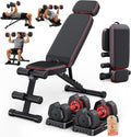 Rendpas Adjustable Dumbbell Set with Workout Bench at Home