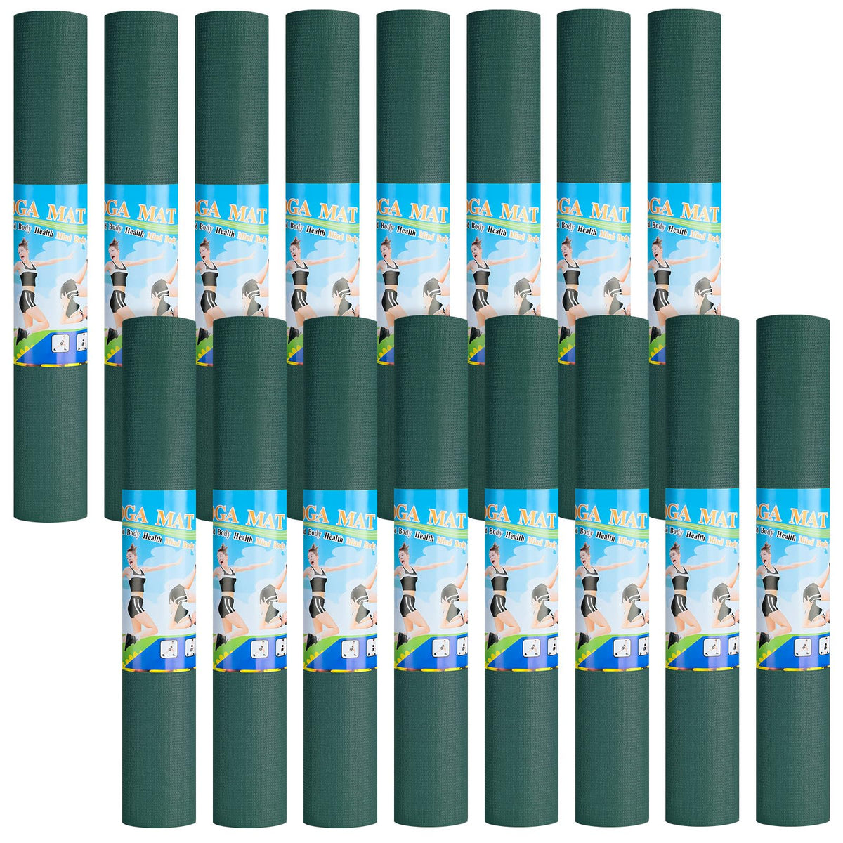 Funtery 3 mm Thin Yoga Mats Bulk, 68 x 24 in
