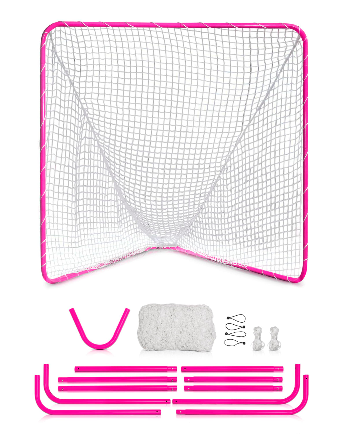 Velocity Official Size 6x6x7' Backyard Lacrosse Practice and Training Goal, Includes 4MM Lacrosse Net, for Youth, Kids, and Adults