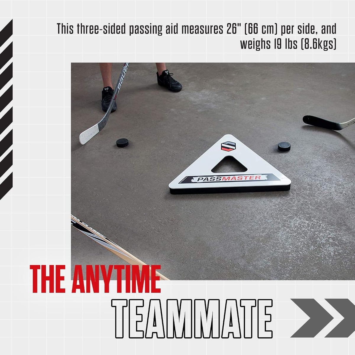 Snipers Edge Hockey PassMaster - 26" x 26" x 26" - Easy Assembly, Hockey Passer & Rebounder for Passing, One-Timers & Stickhandling Training, Portable Skill Development Aid, Works On and Off Ice