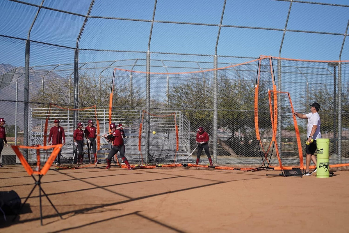 Bownet Field Hockey Goal with Backstop, 12'x7', E.A.S., Roller Bag