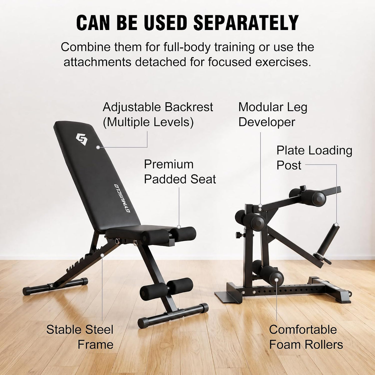 4-in-1 Leg Extension and Curl Attachment for Home Gym