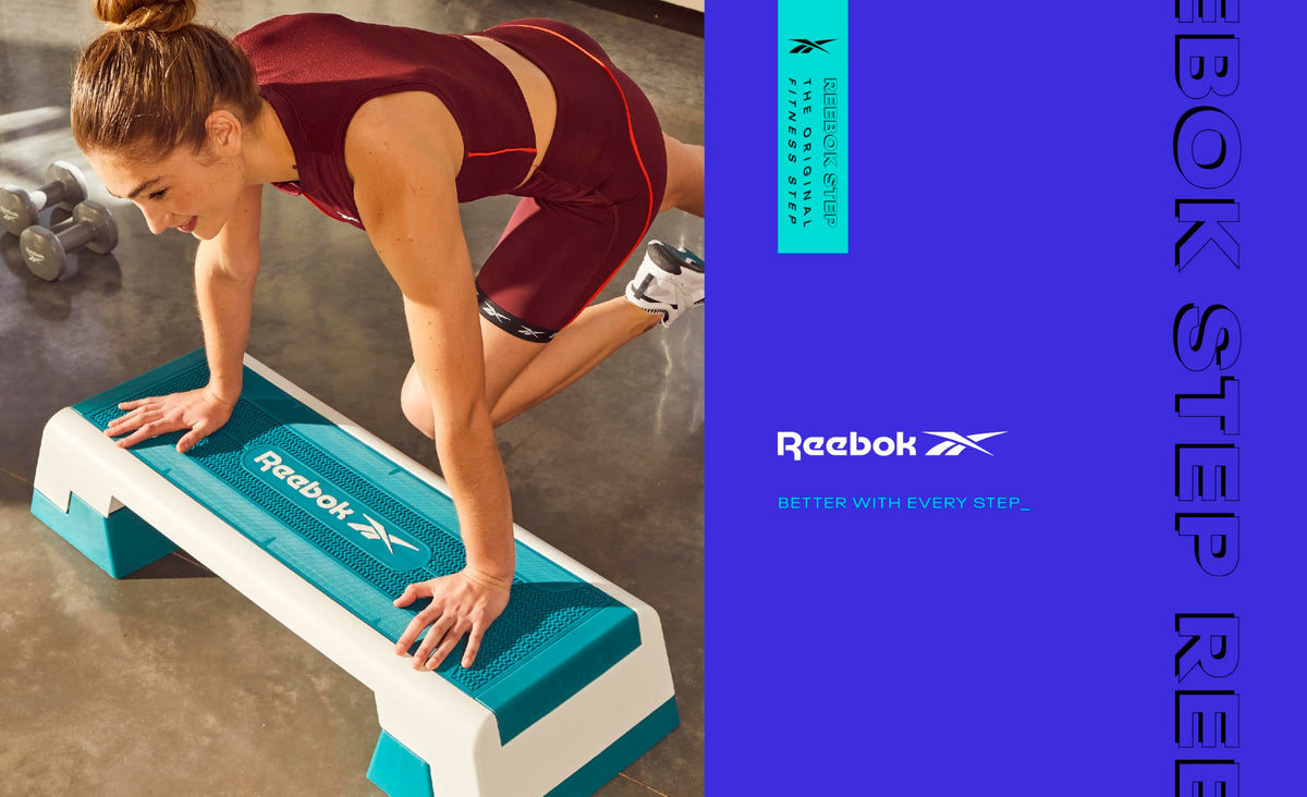Reebok Fitness Multipurpose Adjustable Aerobic and Strength Training Workout Step Platform for HIIT, Cardio, and General Sessions
