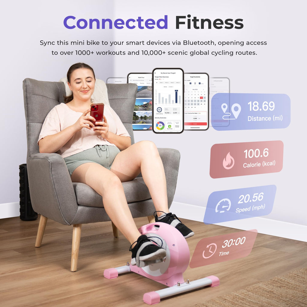 Sunny Health & Fitness Smart Mini Cycle, Under Desk Pedal Arm/Leg Exerciser
