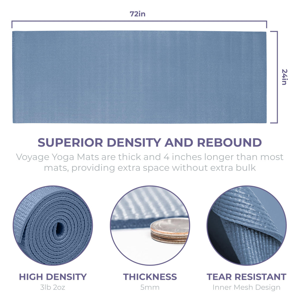 Voyage 5mm Studio Yoga Mats, 10 Pack, 72x24in