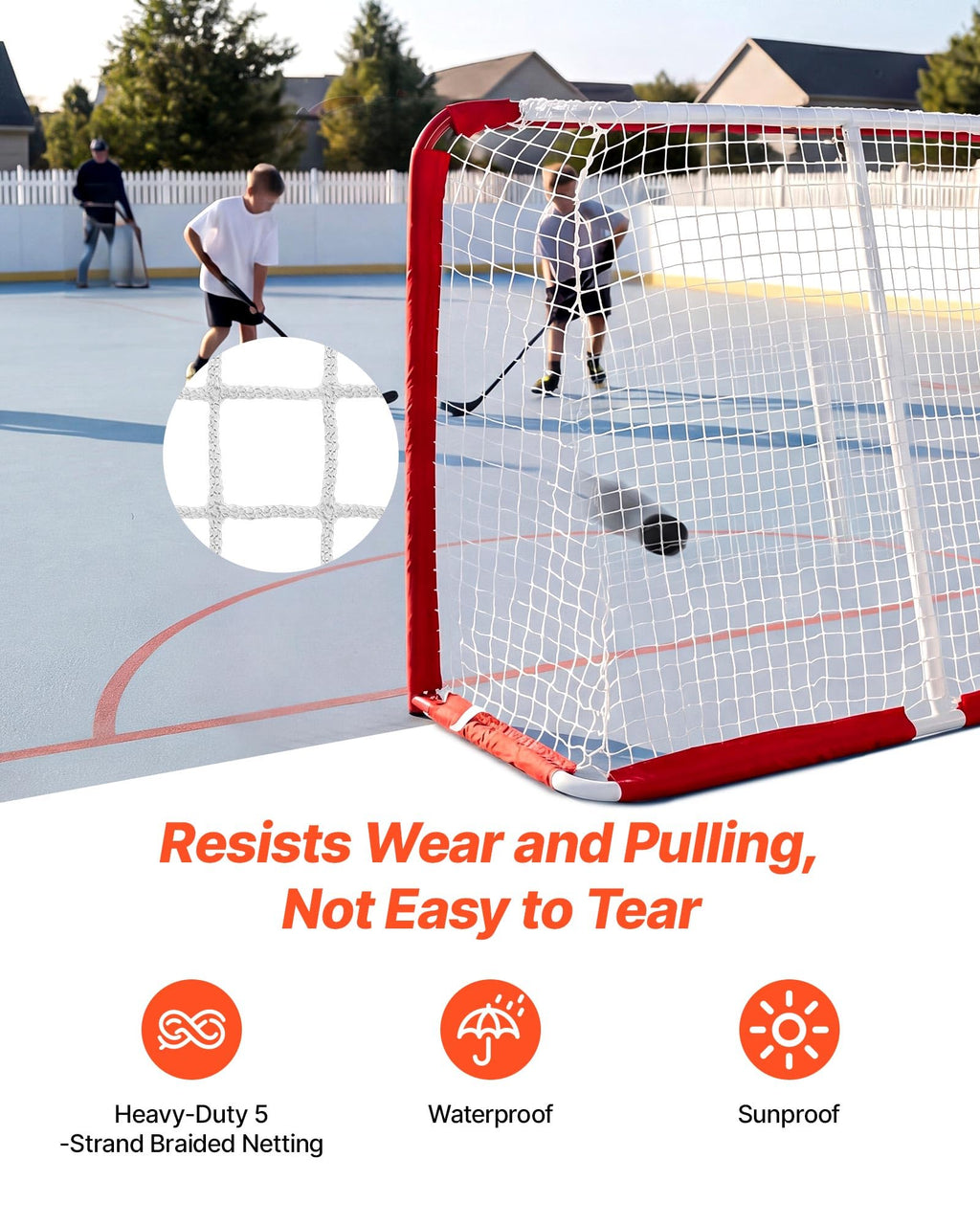 VEVOR Street Hockey Goal, Heavy-Duty Steel Street + Roller Hockey Nets, Durable Hockey Net for Indoor Outdoor Use, Lightweight Portable Training, Easy Assembly for Backyard Park Garage