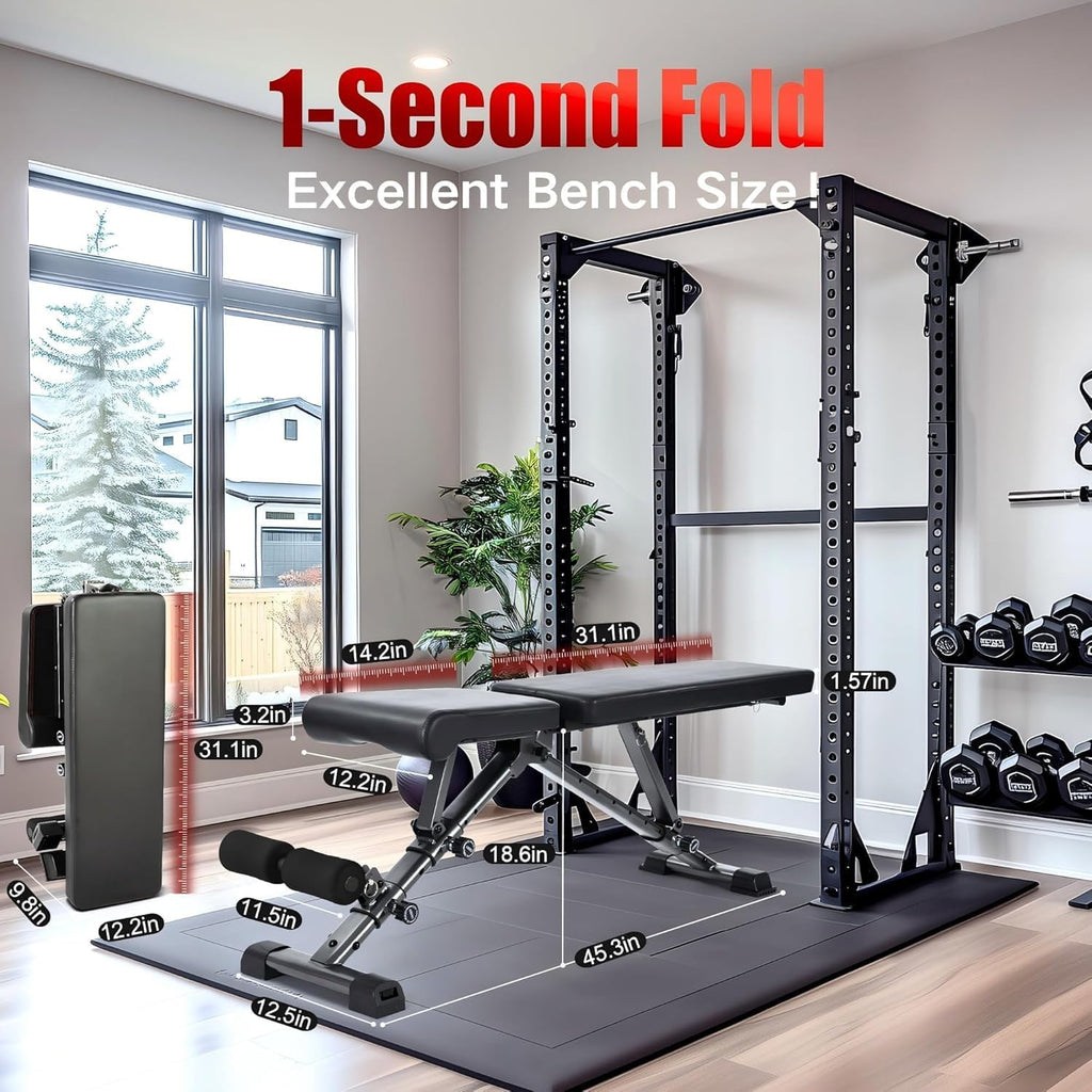 BARWING 900LBS Adjustable Workout Bench for Home Gym, Flat Foldable Weight Bench For Home Gym, 2025 Upgraded Adjustable Bench Press Set, Incline Decline Gym Bench For Full Body Exercise