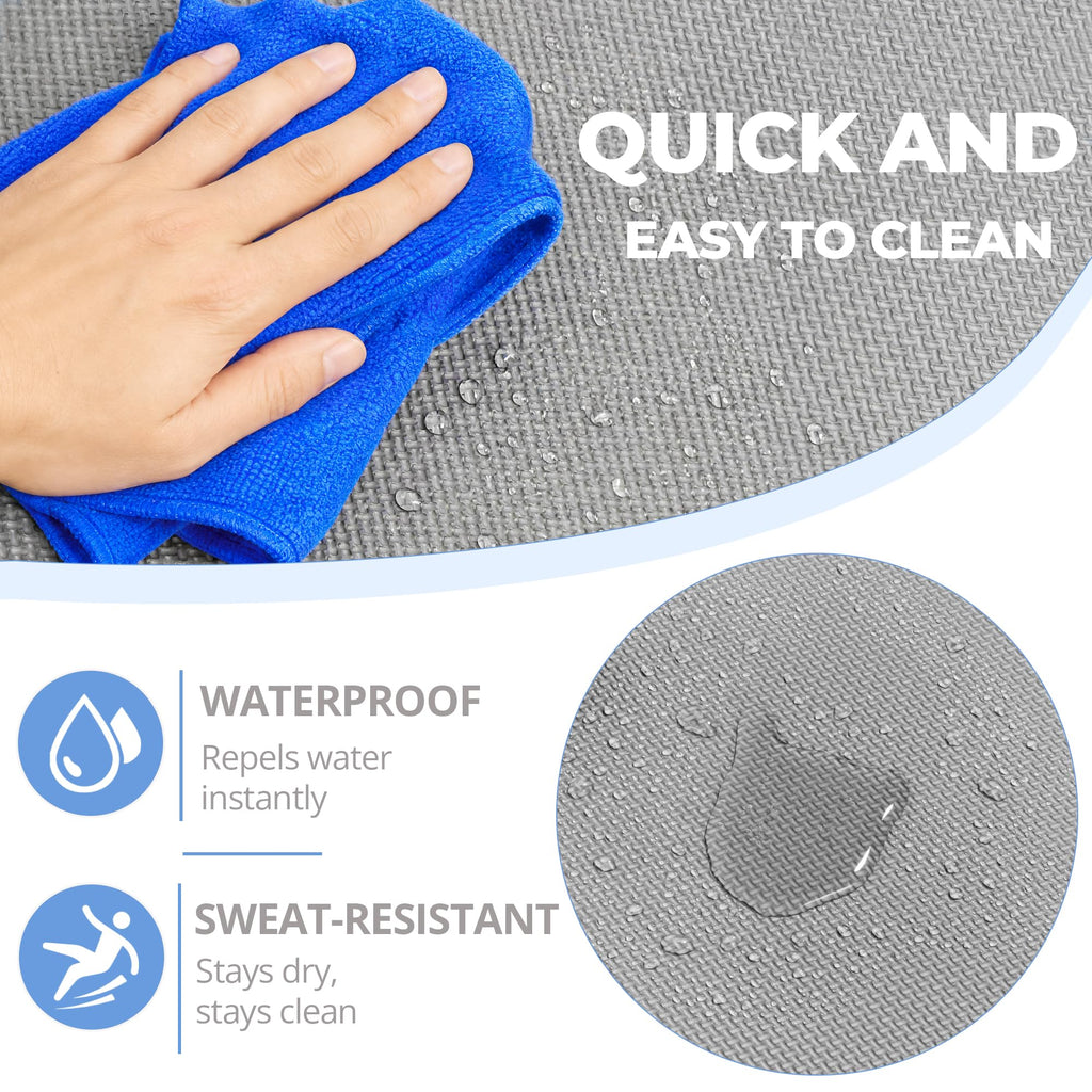 HulkFit Puzzle Exercise Mat, 1/2 Inch EVA Interlocking Foam Gym Flooring for Home Gym, Garage, Apartments, Shock-Absorbing Floor Tiles Workout Mat for Workout Equipment, MMA, Gymnastics, 36 Tiles