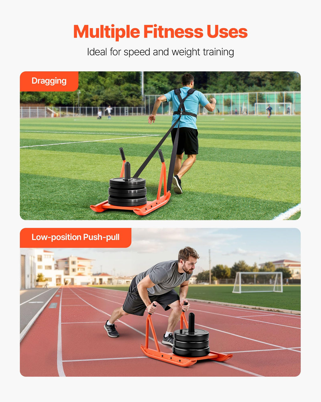 VEVOR Weight Sled,Workout Sled for Push-Pull Running & Strength Training