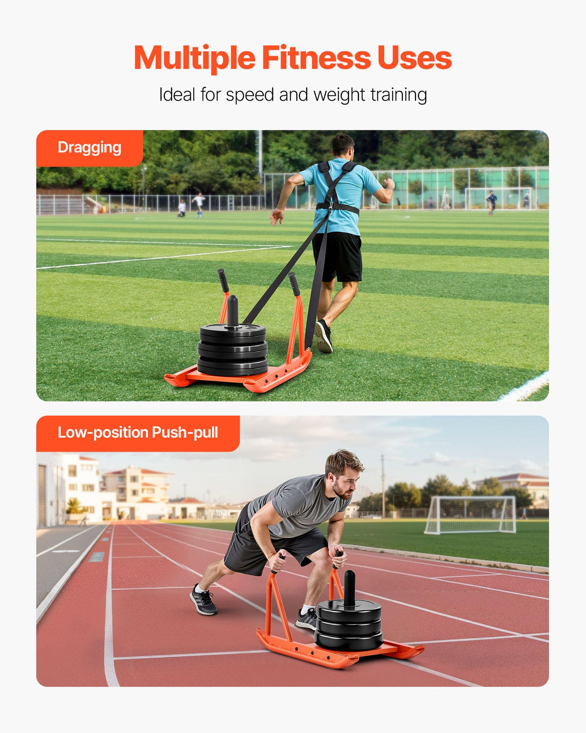 VEVOR Weight Sled,Workout Sled for Push-Pull Running & Strength Training