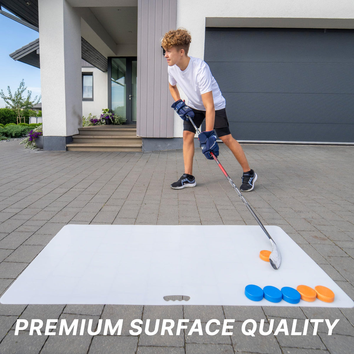 Hockey Revolution Shoot Pad - Hockey Sports Training Aid for Shooting, Passing and Stick handling - Hockey Skills Training Practice Surface 30"x 60" - Reel Ice Feeling Roll Board