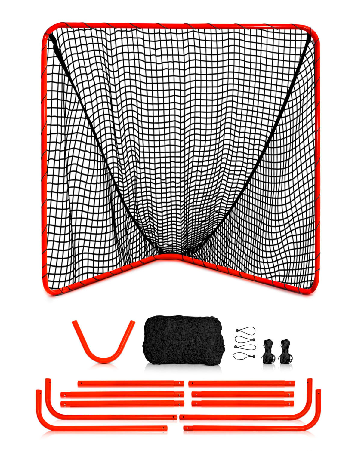 Velocity Official Size 6x6x7' Backyard Lacrosse Practice and Training Goal, Includes 4MM Lacrosse Net, for Youth, Kids, and Adults