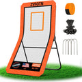 Lacrosse Rebounder net for Backyard, 4x7FT Adjustable Net with 5 Angles & Target Stripe,Durable Multi-Sport Practice Tool for Soccer Baseball Volleyball Training Equipment