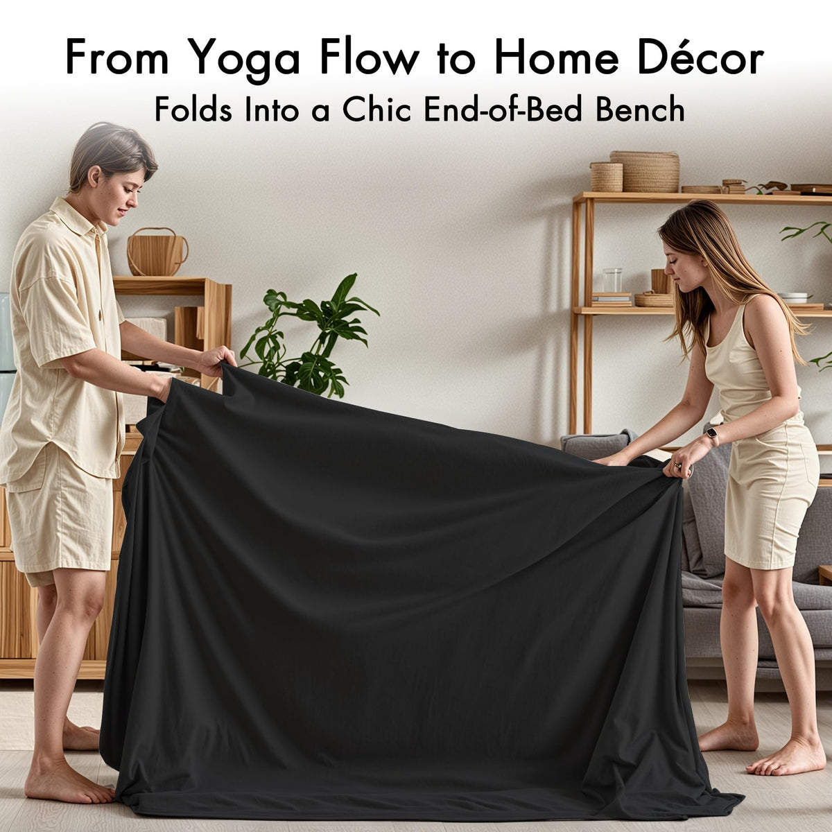 Convertible Yoga Chair for Adults, Ergonomic Foam Lounge with Lumbar Pillow