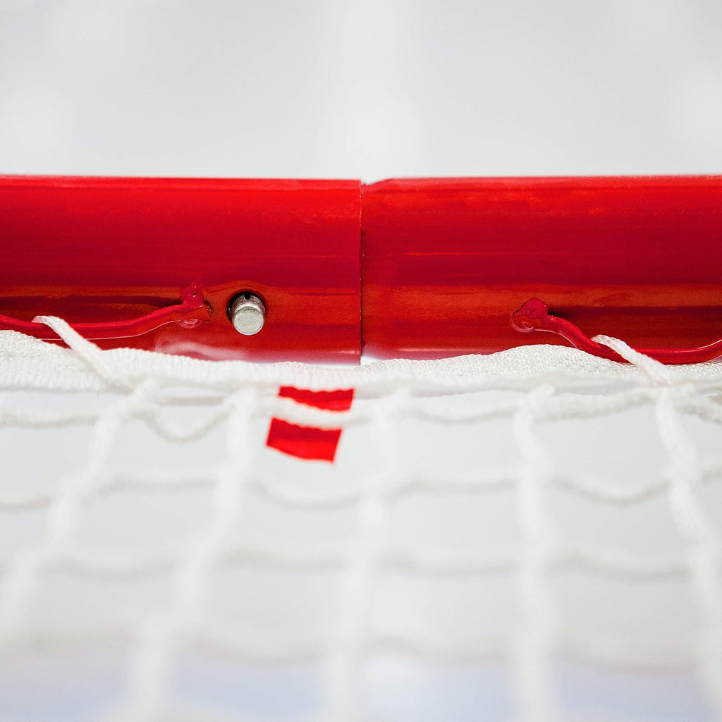 FORZA Professional Ice Hockey Goal | 6ft x 4ft Regulation Steel Hockey Net with 5mm Heavy Duty Netting | Powder Coated Red Training Goal for Street Hockey, Roller Hockey & Ice Hockey Practice