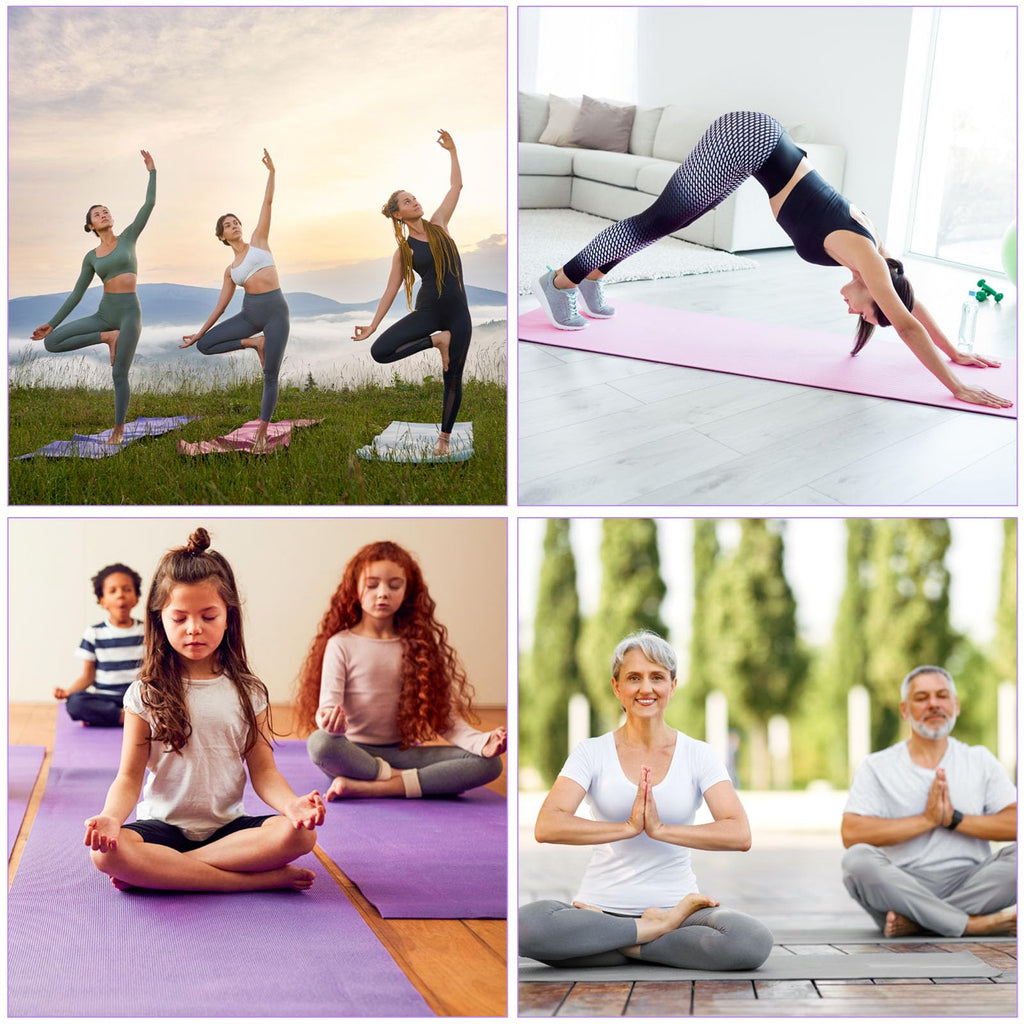 Funtery 3 mm Thin Yoga Mats Bulk, 68 x 24 in
