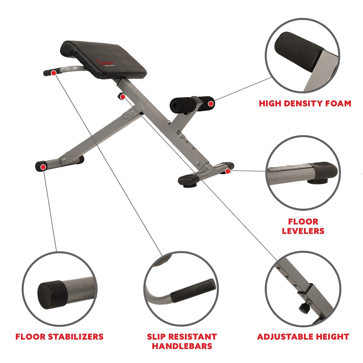 Sunny Health & Fitness Multi-Function Roman Chair