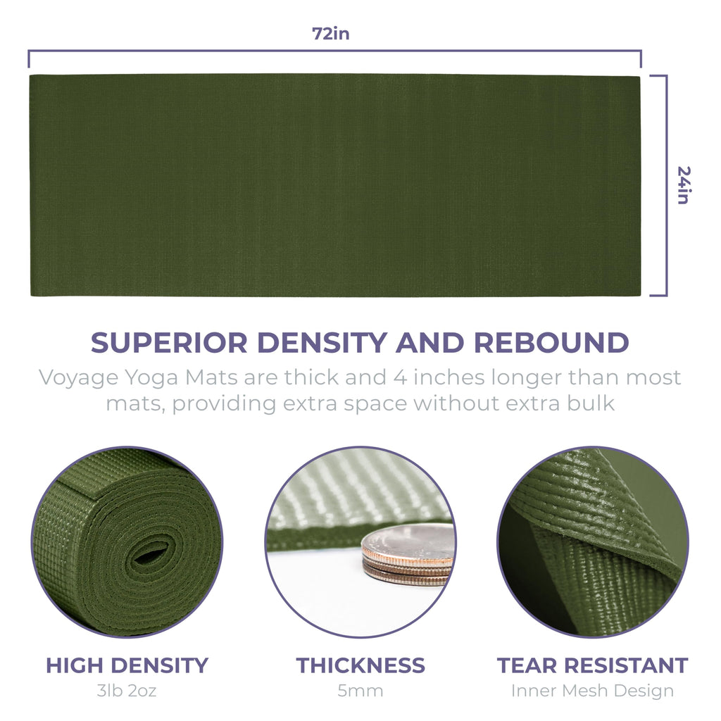 Voyage 5mm Studio Yoga Mats, 6 Pack, 72x24in