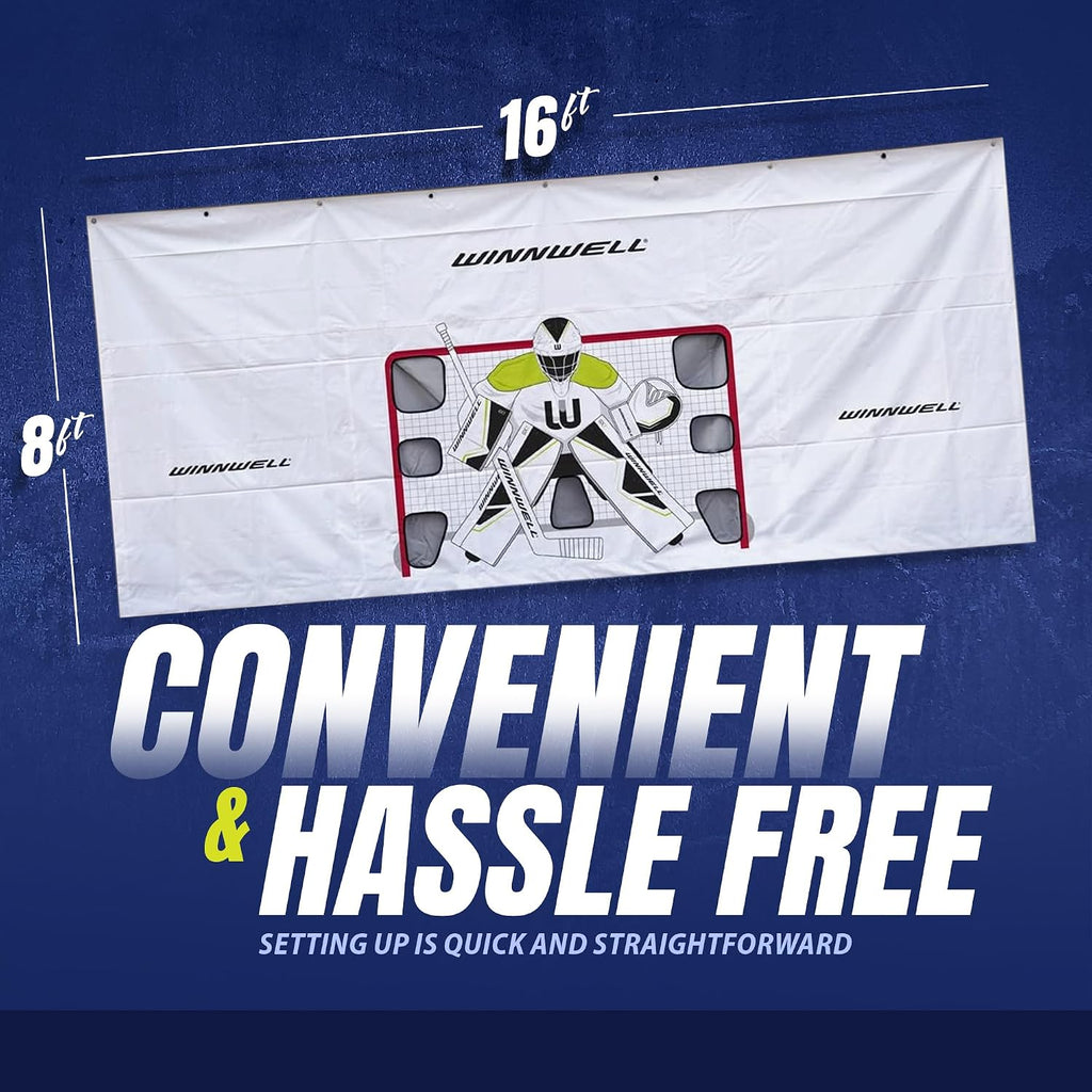 Winnwell Hockey Garage Shooting Tarp - Foldable Street Hockey Goalie Pads - Training Equipment for Shooting Target Games