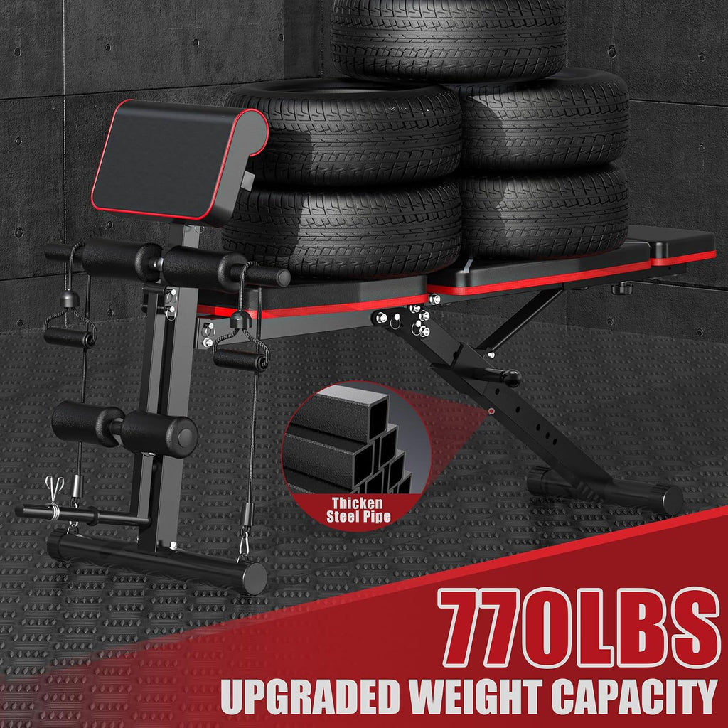 GIKPAL Adjustable Weight Bench - Workout Bench Press for Home Gym