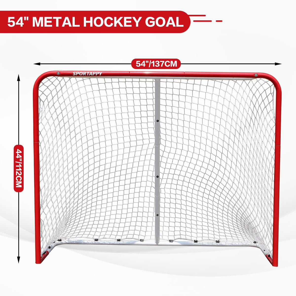 Street Hockey Goal Net, Steel Frame for Hockey Training, 2 Sizes