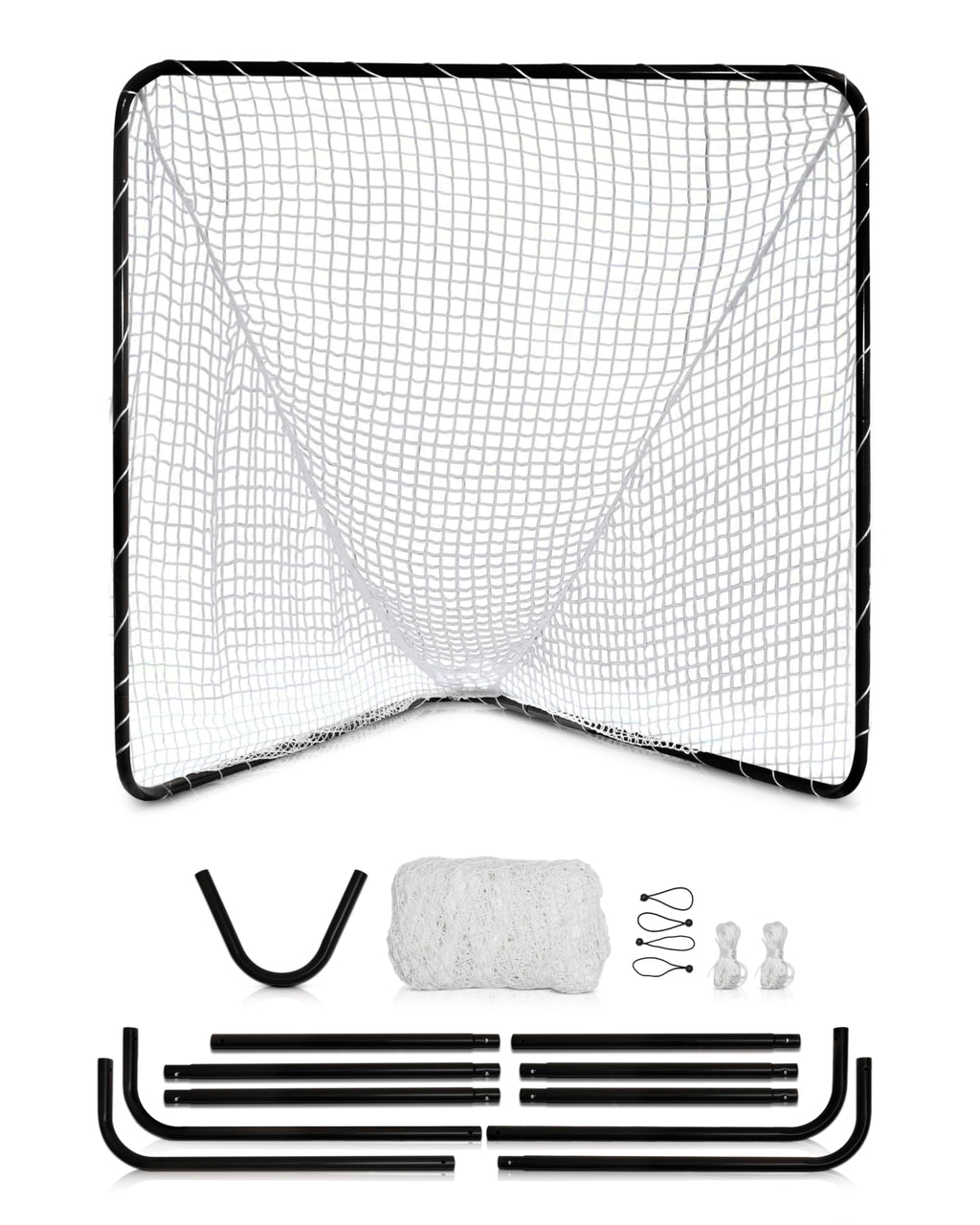 Velocity Official Size 6x6x7' Backyard Lacrosse Practice and Training Goal, Includes 4MM Lacrosse Net, for Youth, Kids, and Adults
