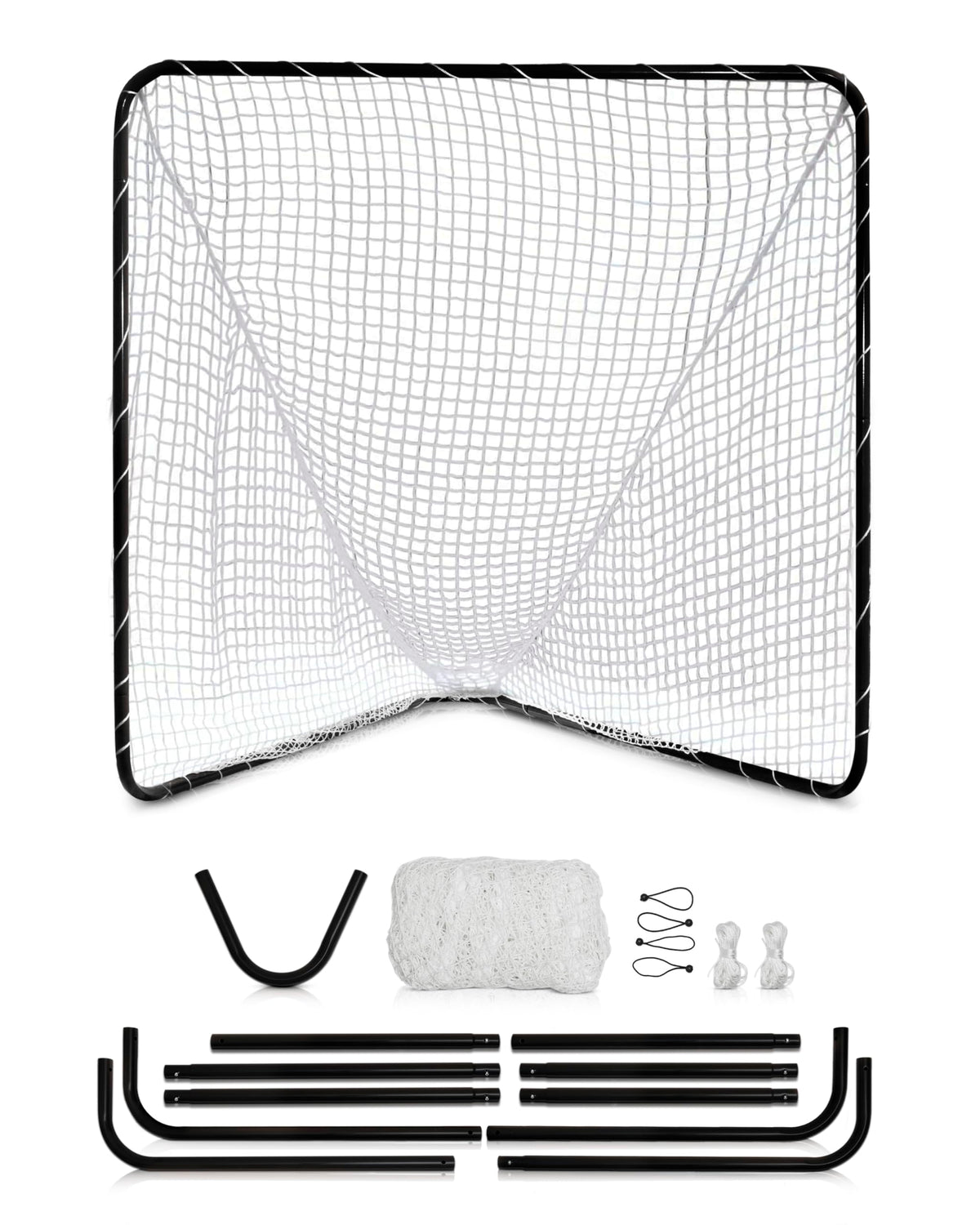 Velocity Official Size 6x6x7' Backyard Lacrosse Practice and Training Goal, Includes 4MM Lacrosse Net, for Youth, Kids, and Adults