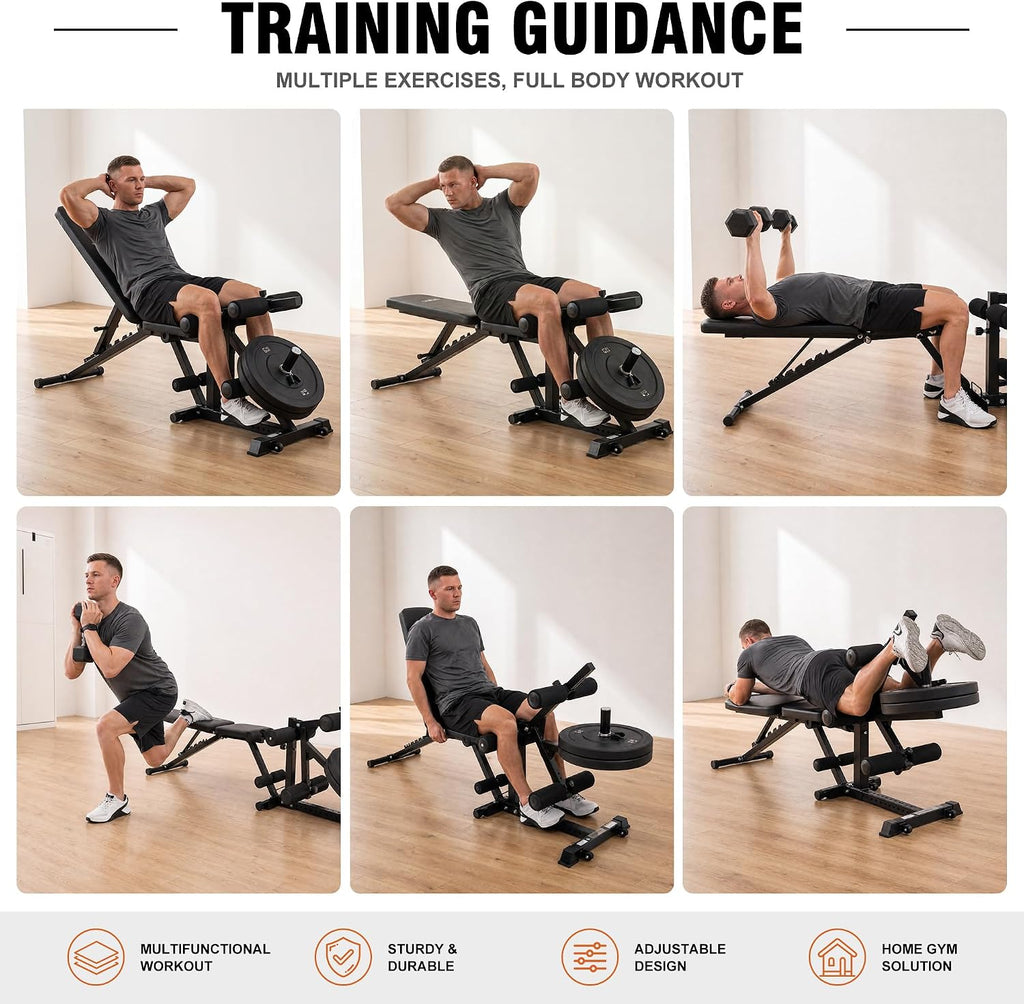 4-in-1 Leg Extension and Curl Attachment for Home Gym
