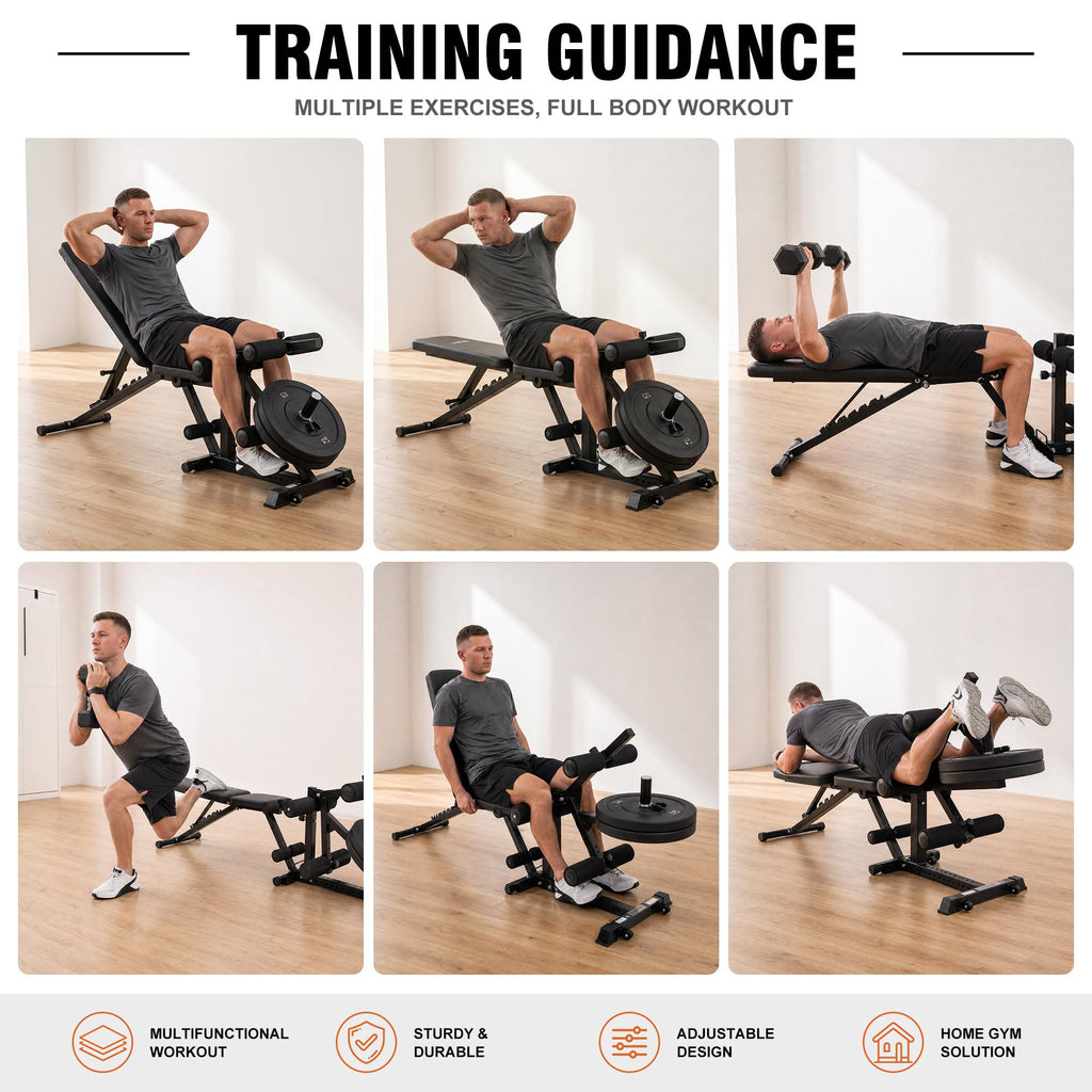4-in-1 Leg Extension and Curl Attachment for Home Gym
