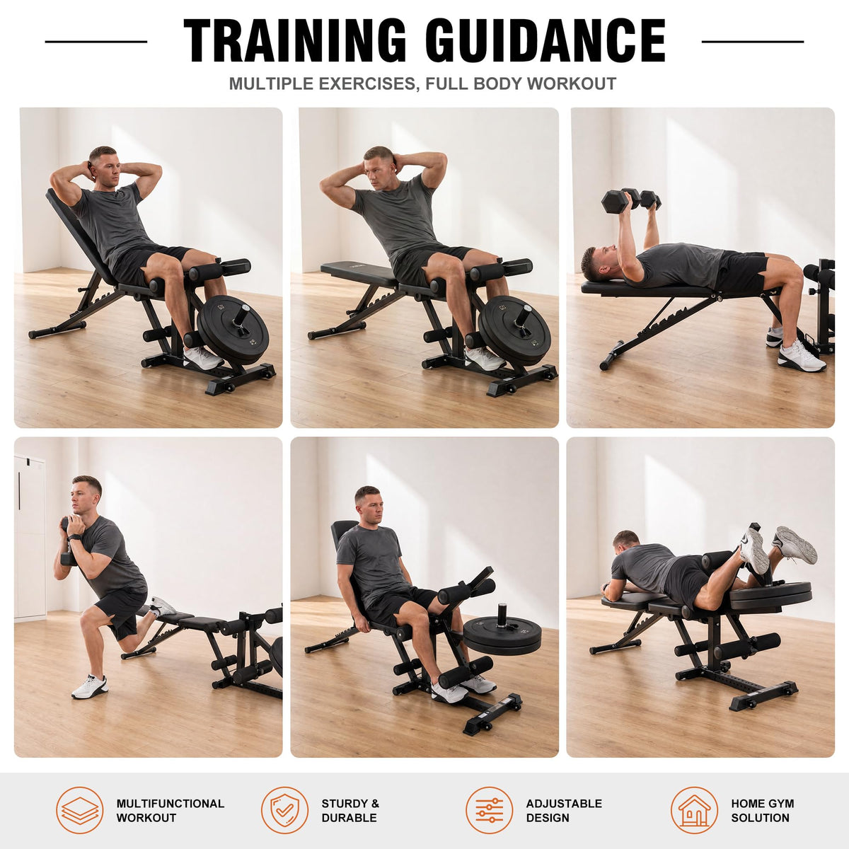 4-in-1 Leg Extension and Curl Attachment for Home Gym