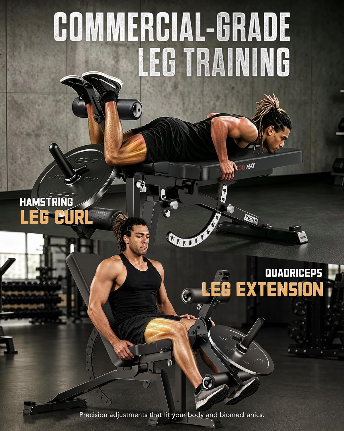 Keppi Fitness Functional Weight Bench - Bench3000 V2 for Leg Extension/Curl