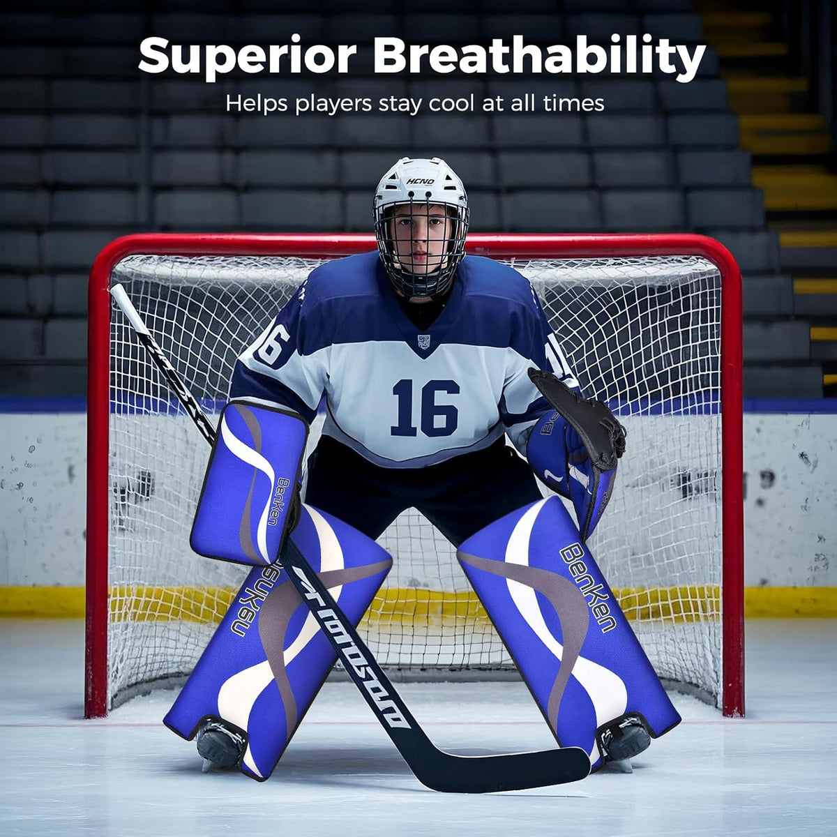 BenKen Street Hockey Goalie Equipment Set, NHL Youth Street Hockey Goalie Pads - Leg Pads, Catch Glove, and Blocker, Youth Goalie Gear