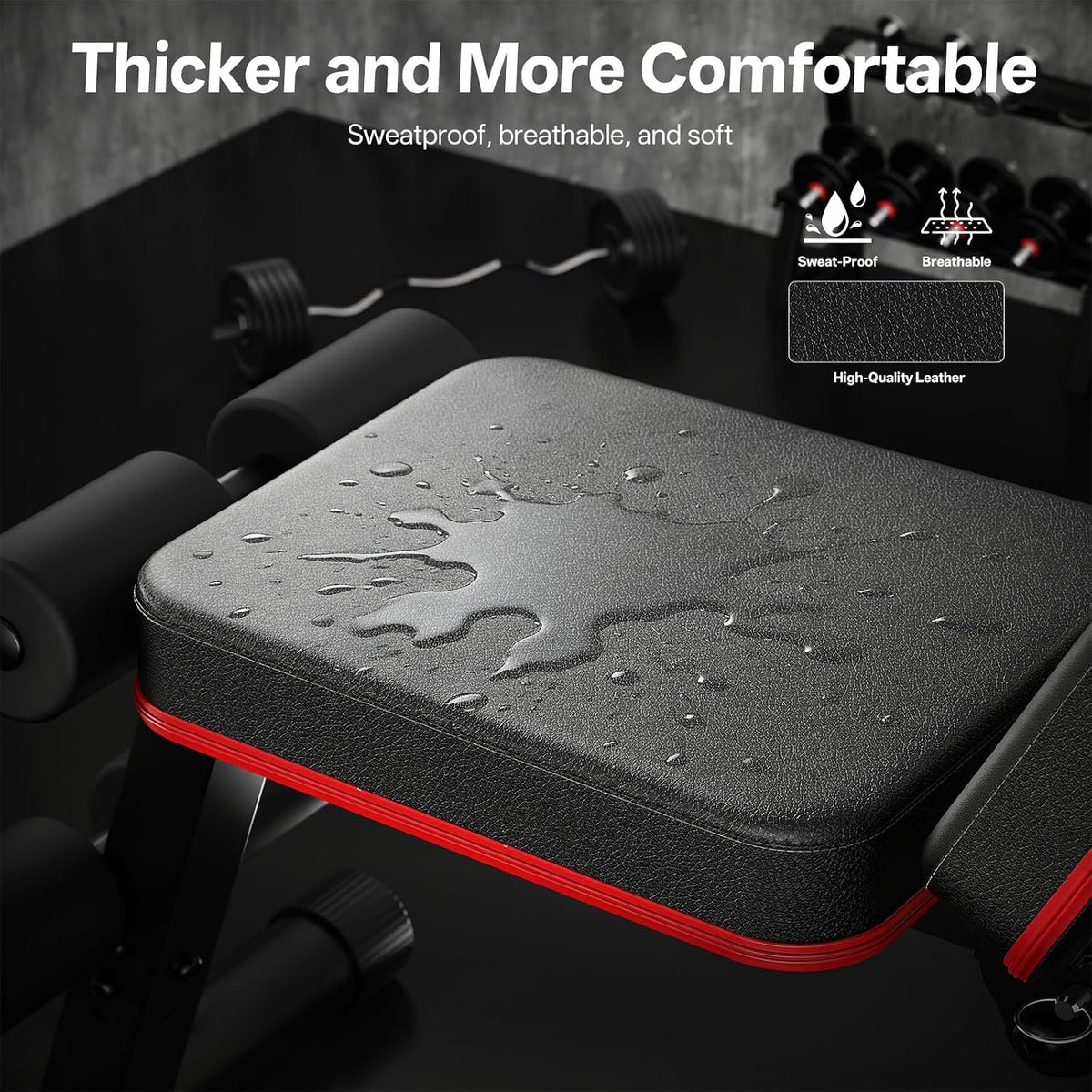 PASYOU Adjustable Weight Bench, Foldable, Incline Decline Flat, Bench Press with 660LBS, 95% Pre-Assembled, Compact Workout Bench Full Body Strength Training Bench for Home Gym, Wider Seat