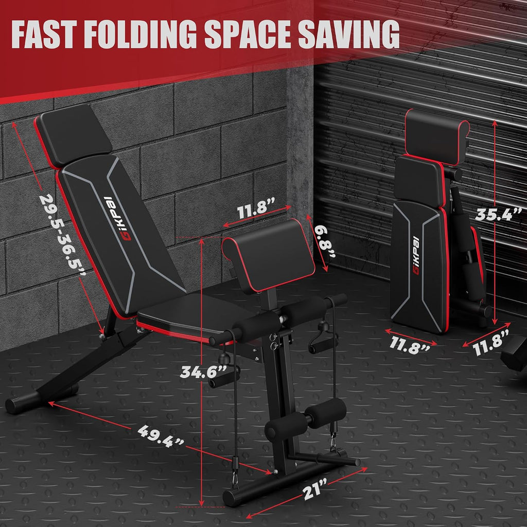 GIKPAL Adjustable Weight Bench - Workout Bench Press for Home Gym
