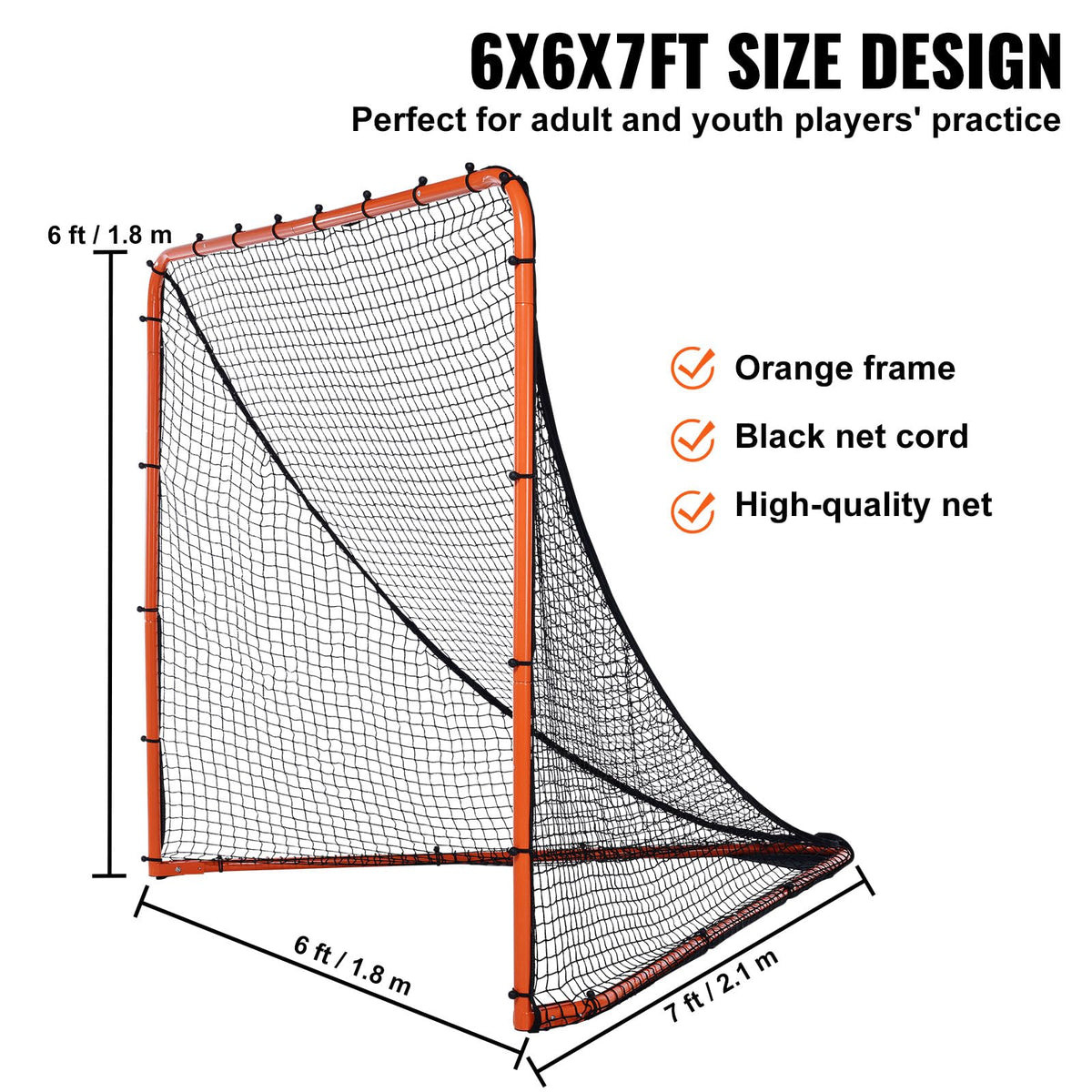 VEVOR Lacrosse Goal,Complete Portable Lacrosse Net Training Accessory Set