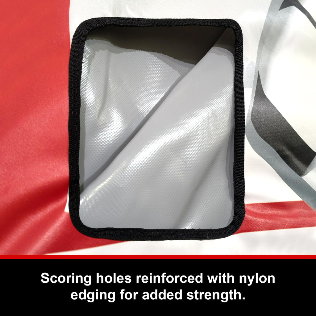 EALER Hockey Shooting Tarp 7x10 FT & 7/8x16 FT in 1 - Heavy Duty Goalie Target for Ice & Street Practice - Tear-Proof Built-in Shooter Tutor - Net Replacement for Garage Wall Protection