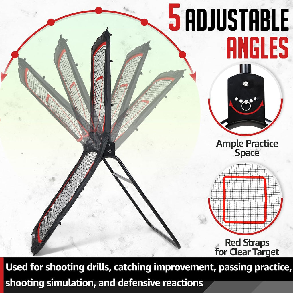 ZEALFEEL Lacrosse Rebounder with 5 Adjustable Angles, 4x6FT/4x7FT