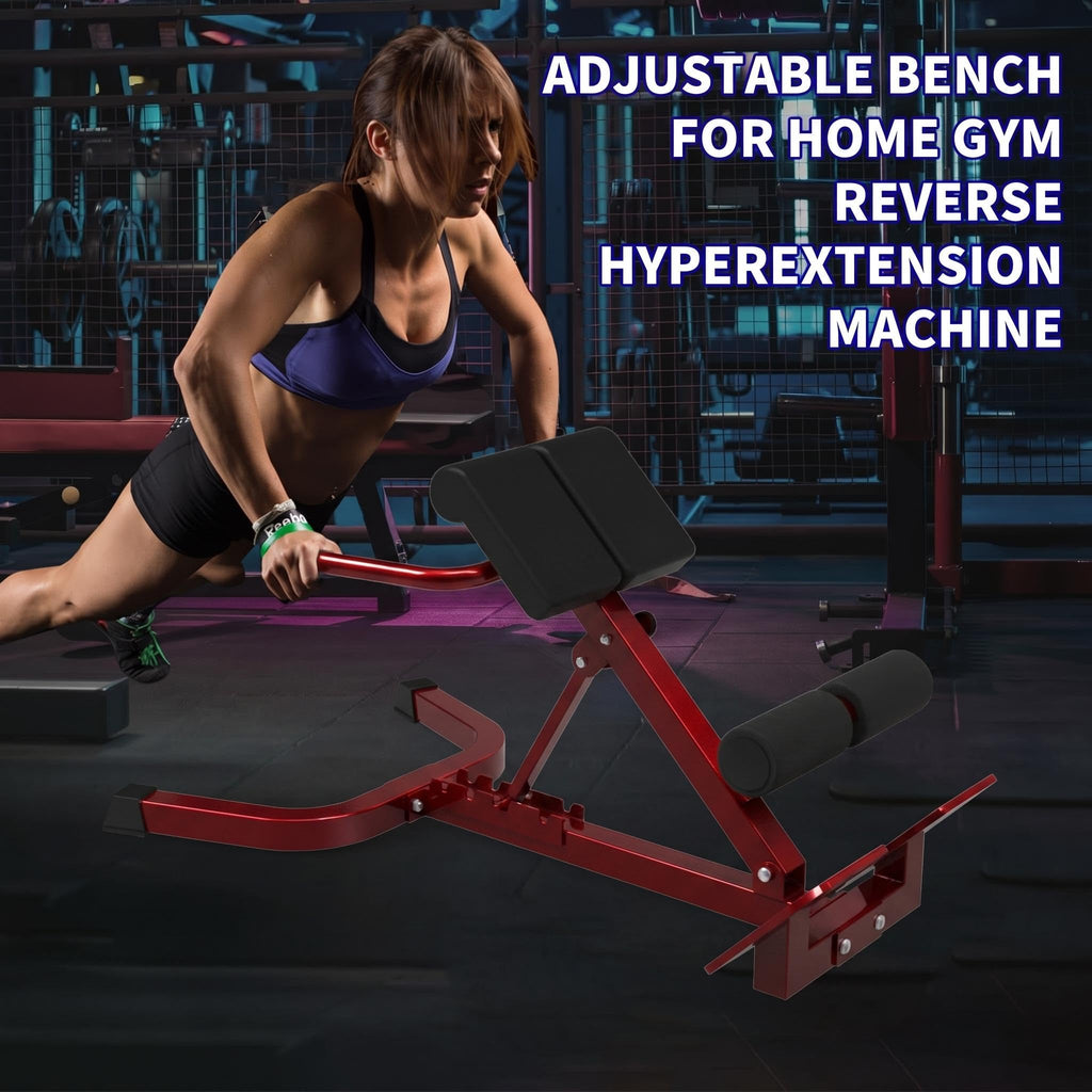 Garvee Adjustable Home Roman Chair, Multi-Angle Back Extension Bench, Abdominal Core Training Board with Foldable Anti-Slip Base
