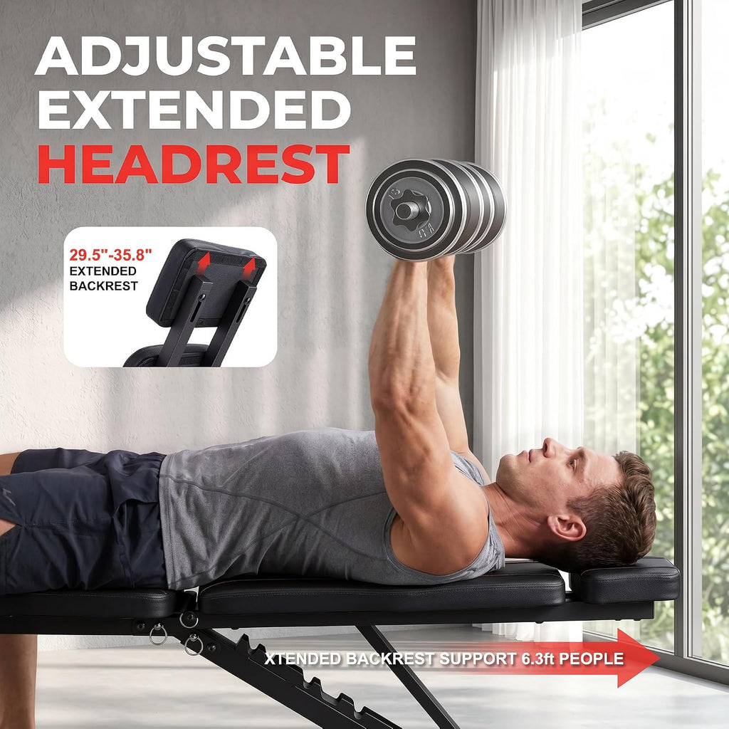 ANCHEER Adjustable Weight Bench for Home Gym