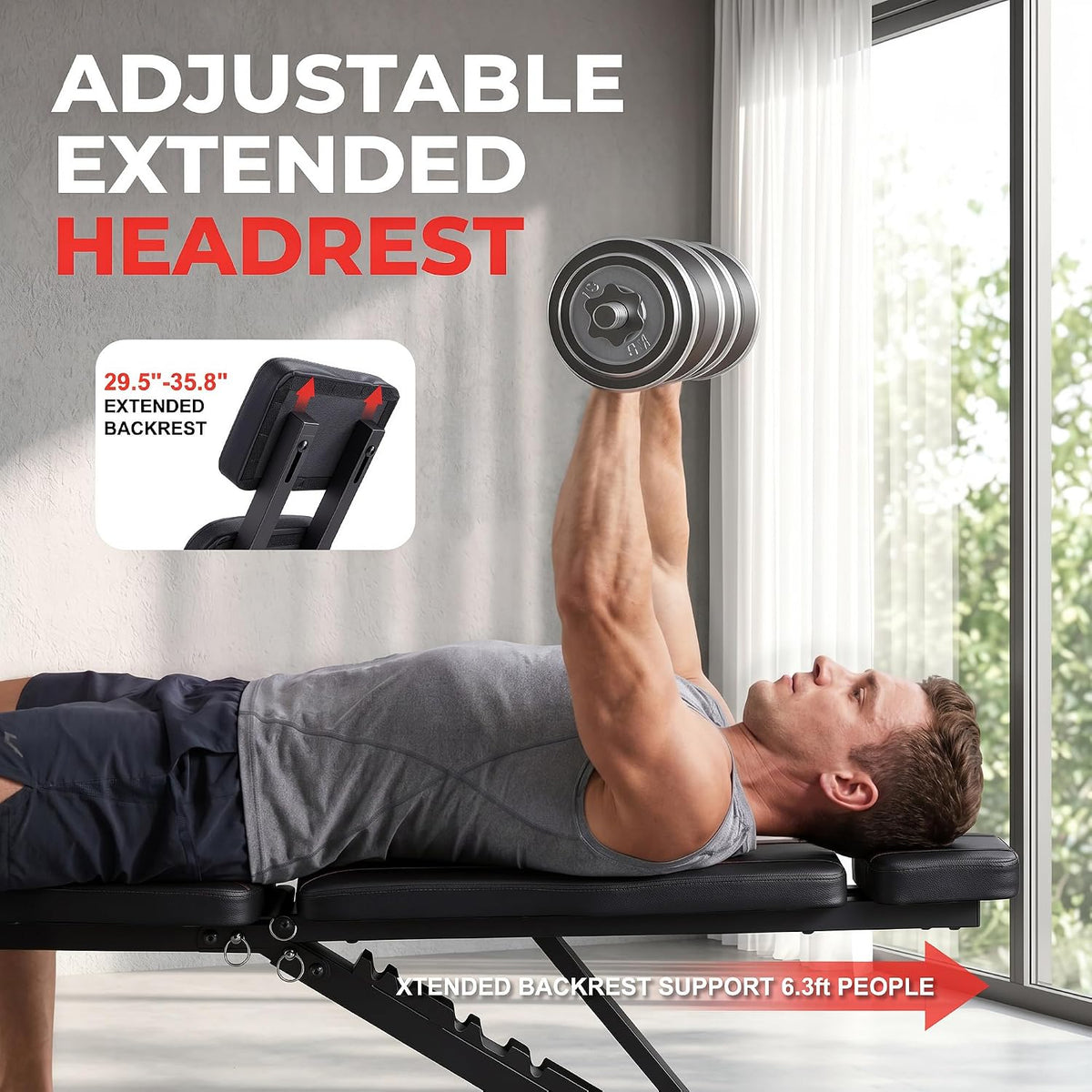 ANCHEER Adjustable Weight Bench for Home Gym
