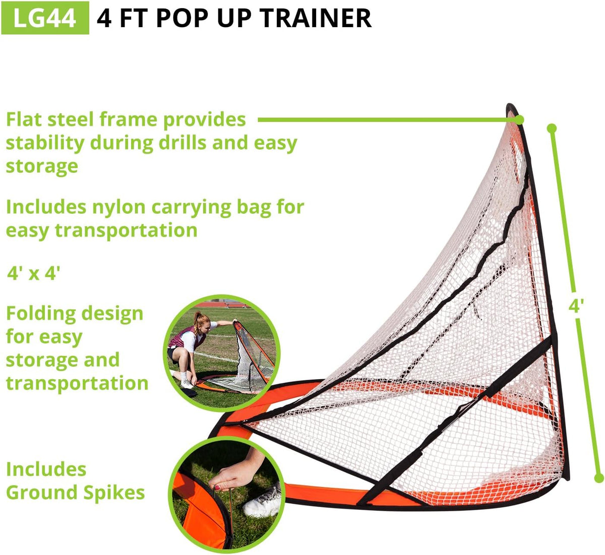 Champion Sports Lacrosse Training Goal: Pop Up & Backyard Shooting Net