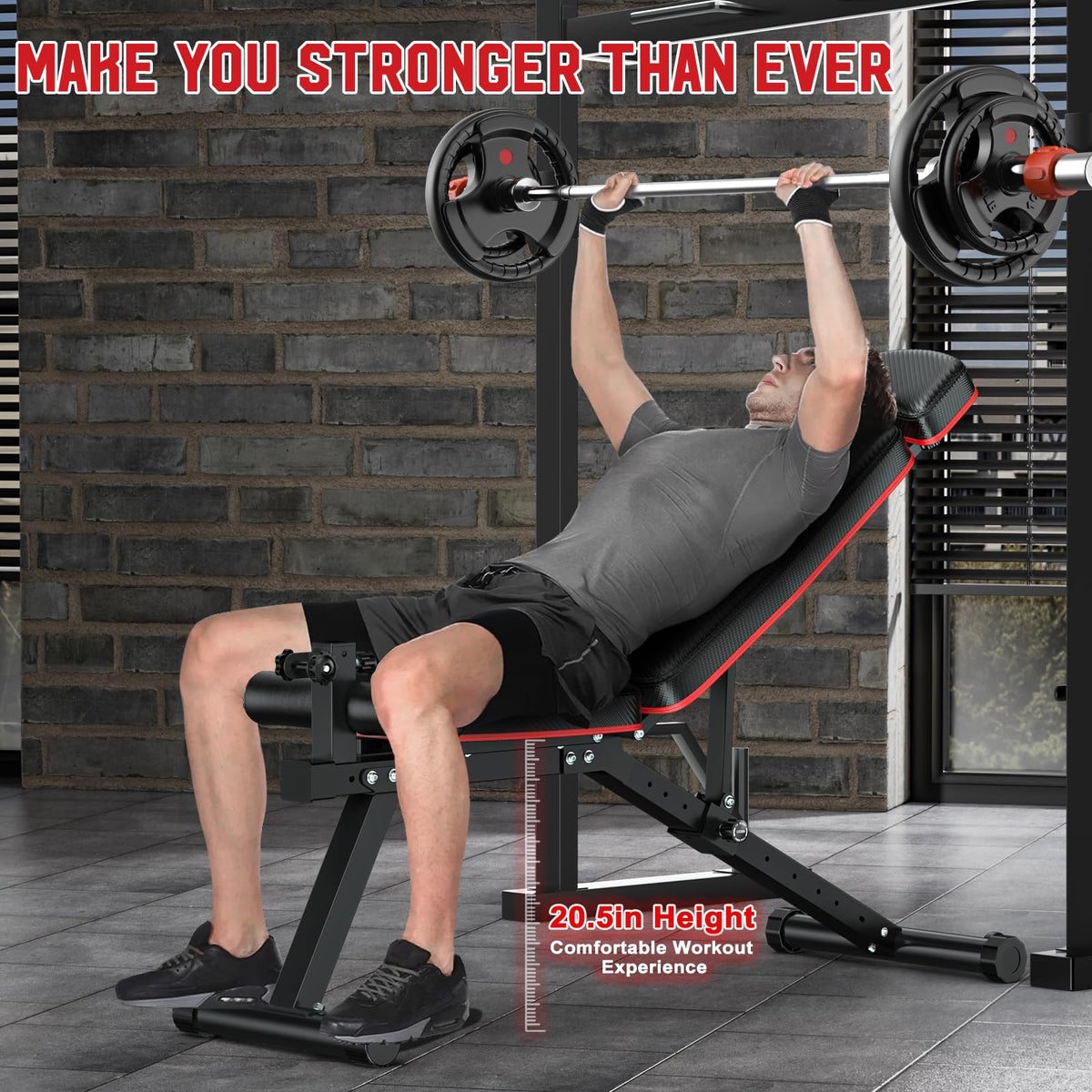XDDIAS Workout Bench, Adjustable Weight Bench with Leg Extension and Leg Curl, Extended Headrest, 900LBS Preacher Curl Bench Incline Decline Flat Workout Bench for Home Gym Full Body Exercise